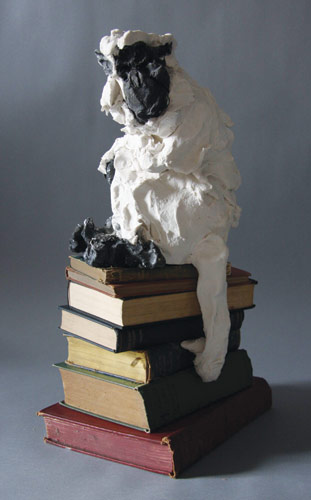 Monkey sat on books